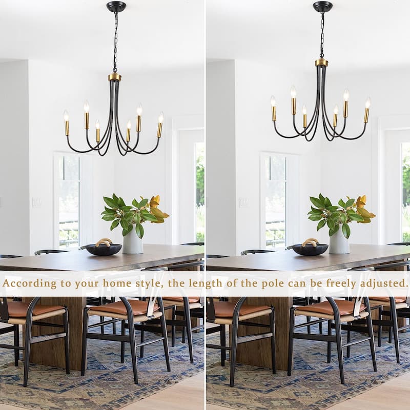6-Light 23.62 in. Classic Chandelier for Kitchen Living Room