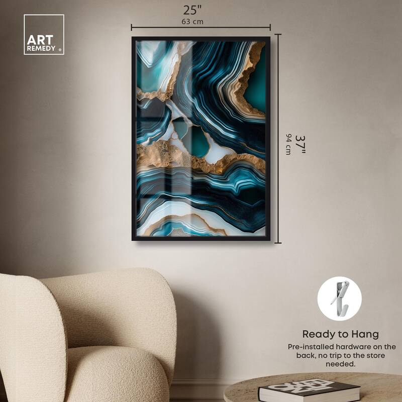 Teal Tectonic II Shadowbox by Art Remedy