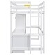 preview thumbnail 6 of 40, Loft Bed with Wardrobe Underneath, Computer Desk Built-in 3 Drawers, Open Storage Cabinet for Dorm Loft Wood Bed wSide Ladder
