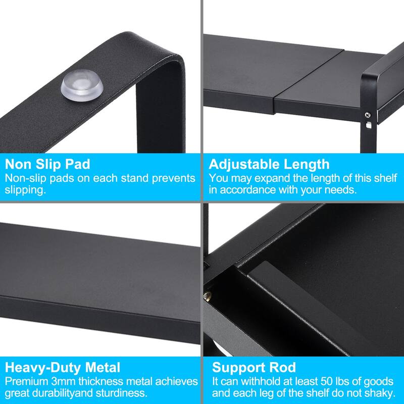 Expandable Cabinet Shelf Organizers, Stackable Counter Shelves