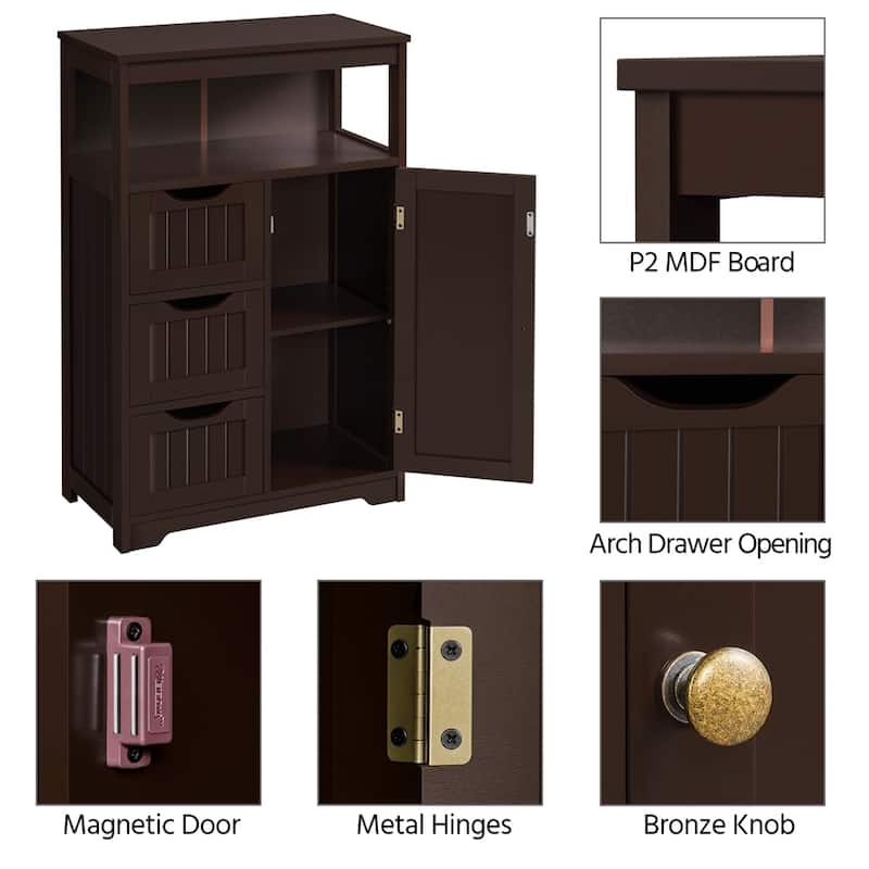 Yaheetech Bathroom Floor Cabinet Bedroom Cabinet Storage Organizer