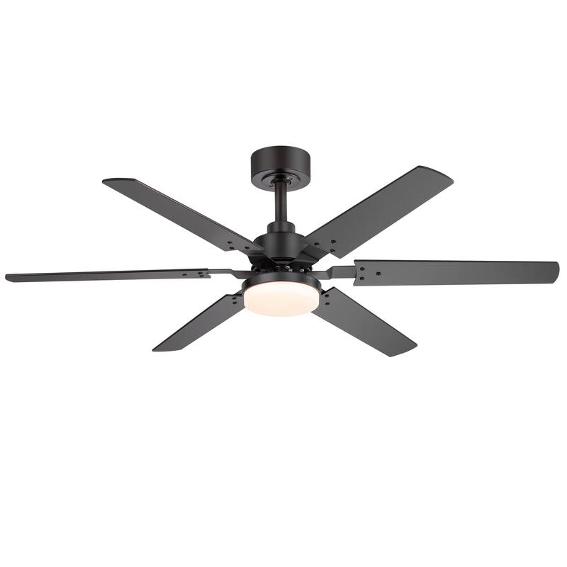 2pcs 46-inch Reversible 6-Blade LED Ceiling Fan with Light Kit and Remote