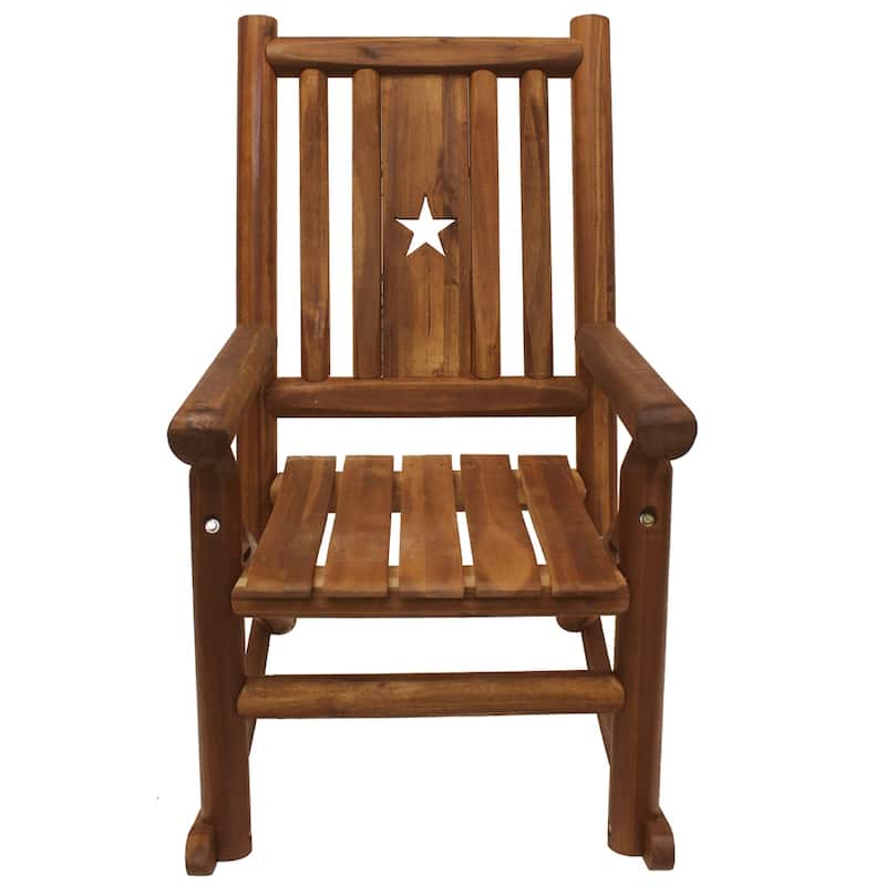 Leigh Country Amber-Log Adult Rocker with Star Cutout - Brown