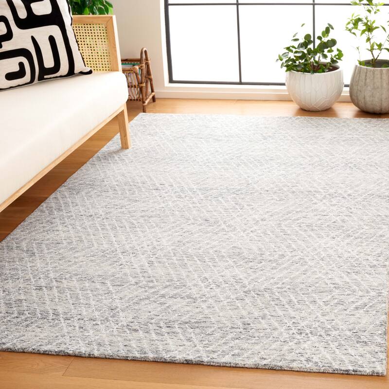 SAFAVIEH Handmade Abstract Þorleif Geometric Wool Rug - 3' x 5' - Grey/Ivory