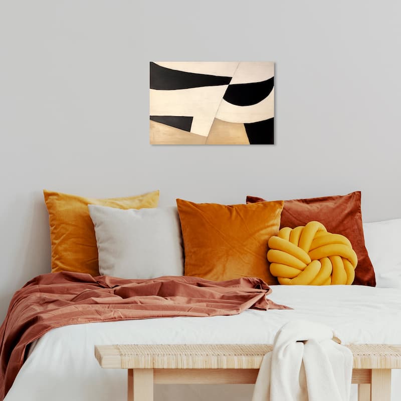 Wynwood Studio Canvas Abstract Like Klimt's Brown and Beige Modern & Contemporary Wall Art Canvas Print - 24 x 16