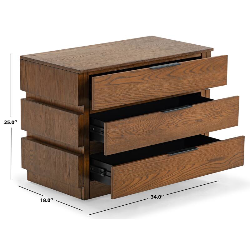 SAFAVIEH Couture Titus 3 Drawer Stacked Chest