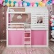 preview thumbnail 2 of 28, Elegant Playhouse Design Twin Size Bunk Wood House Bed with Tent