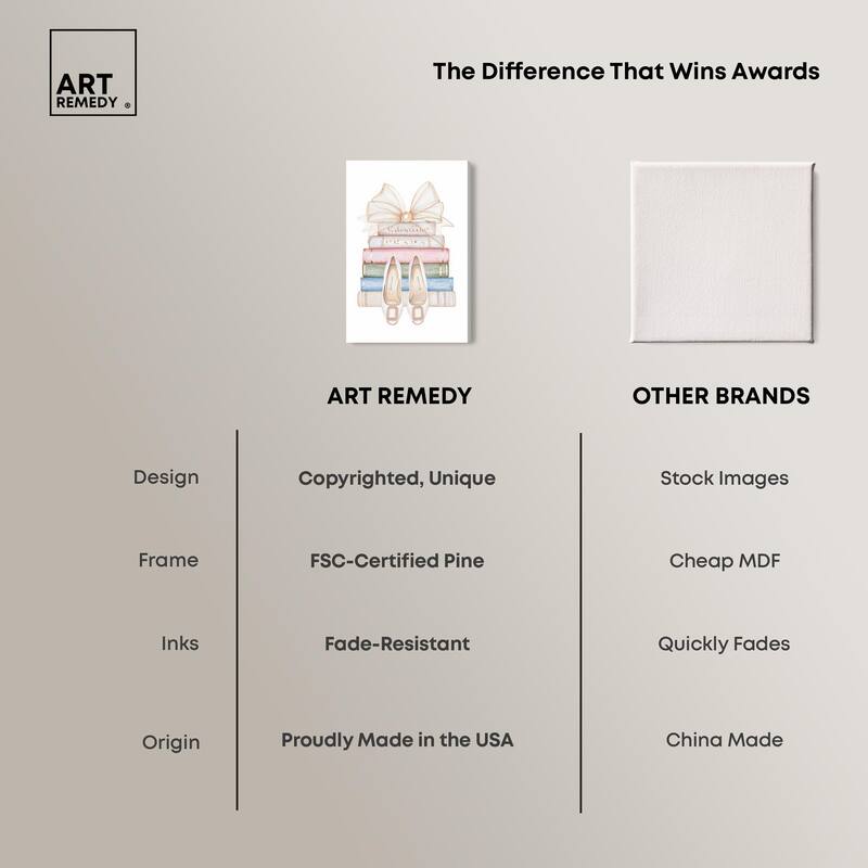 Bow And Buckles Canvas by Art Remedy, Gallery Wrapped