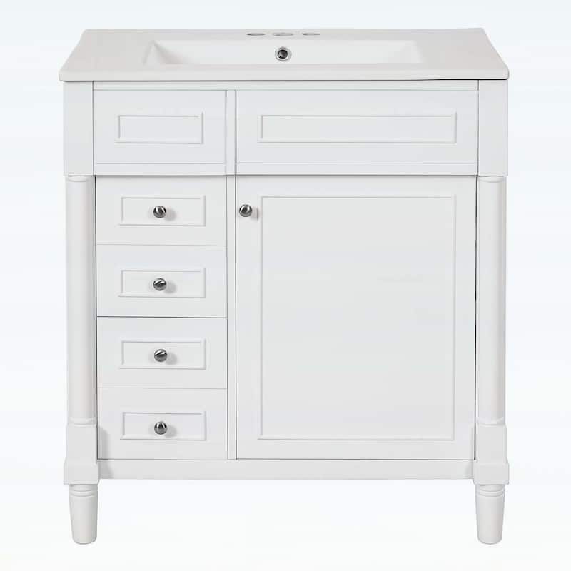 30 Inch Bathroom Vanity with Sink,Soft-Closing Door and 2 Drawers,Elegant and Durable Design