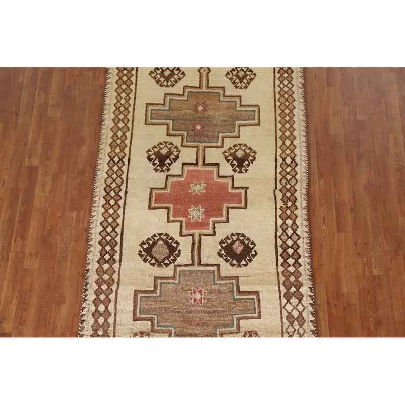 Tribal Gabbeh Persian Vintage Area Rug Hand-knotted Wool Carpet - 4'1"x 7'4"