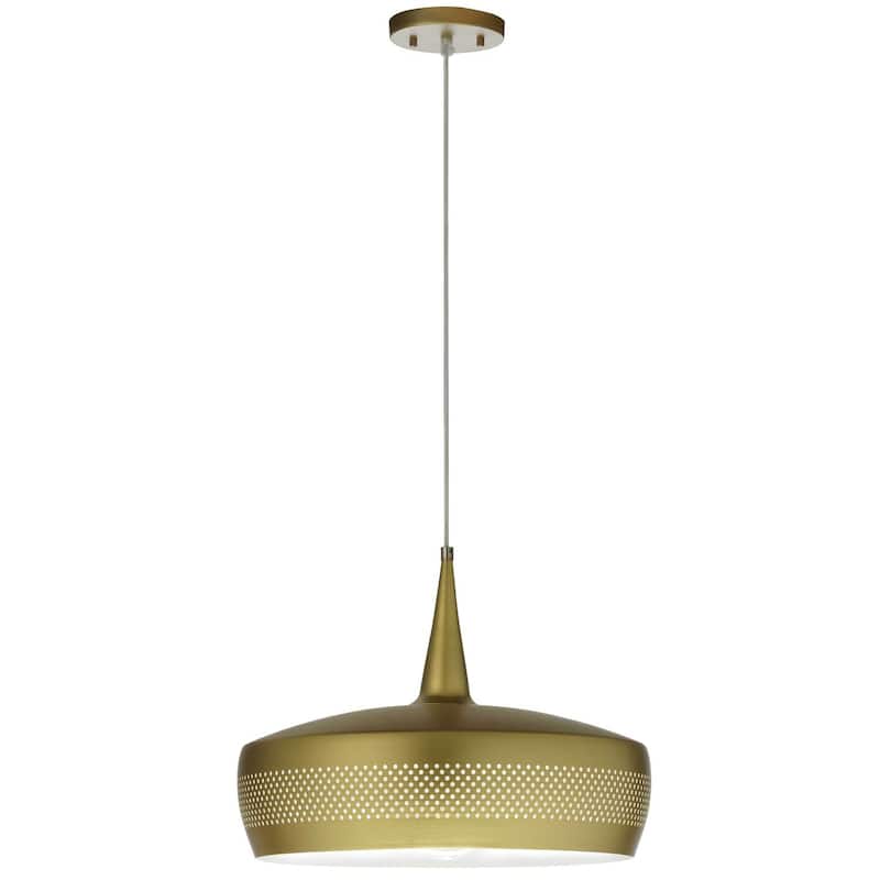 Pendant Light 1-Light Aged Brass Hanging Fixture for Kitchen Hallway - 16