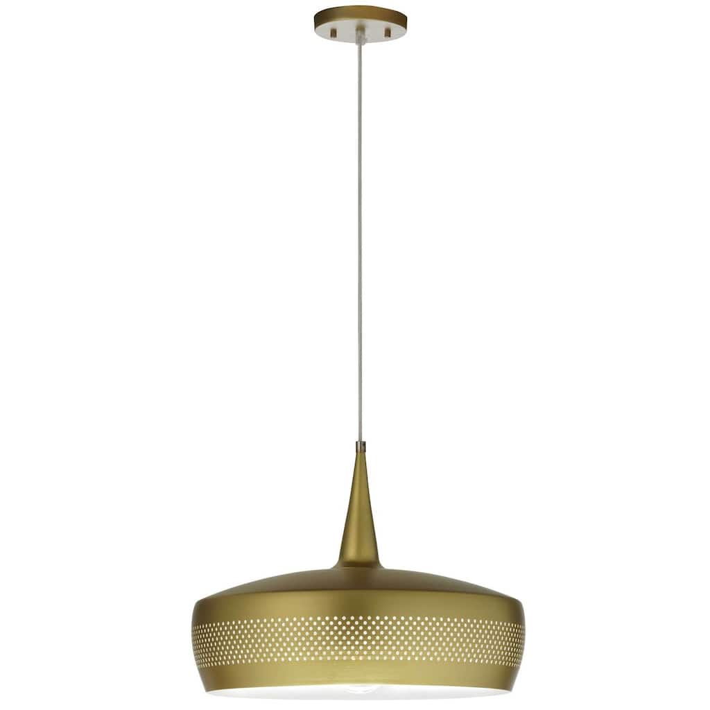 Pendant Light 1-Light Aged Brass Hanging Fixture for Kitchen Hallway - 16