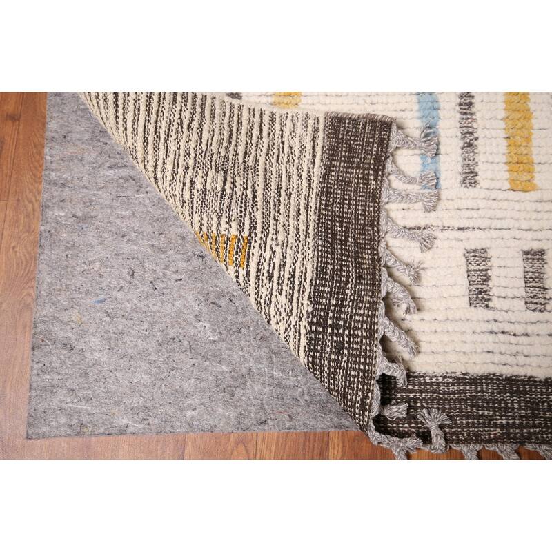 Earth Tone Moroccan Oriental Large Area Rug Hand-Knotted Wool Carpet - 11'6" x 18'4"