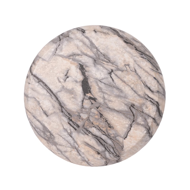 Christopher Knight Home - Lightweight Concrete Sculptural Side Table with Faux Marble Travertine Finish for Indoor & Outdoor