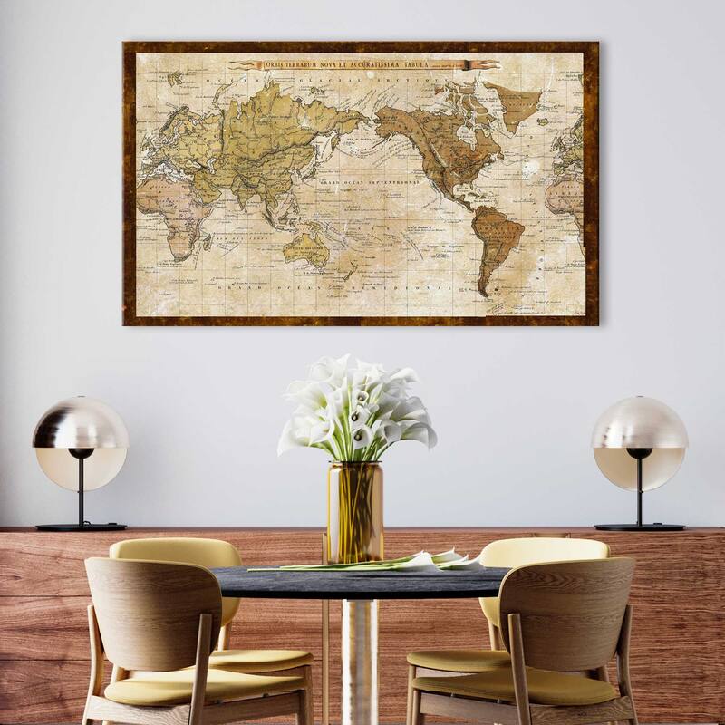 "Map of World" Print on Canvas