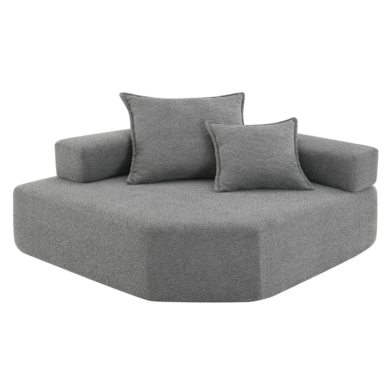 Oversized Modular U Shaped Sectional Sofa,Luxury Boucle Floor Couch,Convertible Compressed Couch,Spacious Foam-Filled Sofa