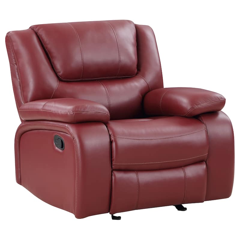 Camila Leatherette Upholstered Glider Recliner Chair - Red