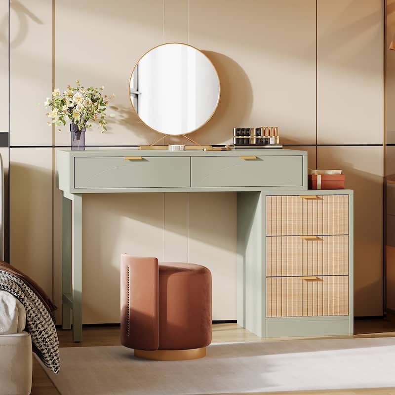 51-Inch Modern Makeup Vanity Desk with Reversible Drawer Cabinet