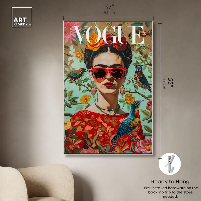 Birds and Icon Floral Canvas by Art Remedy
