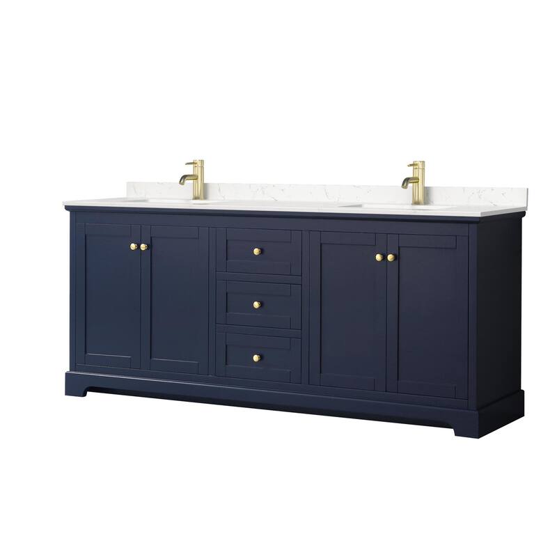 Wyndham Collection Avery 80" Free Standing Double Basin Vanity Set