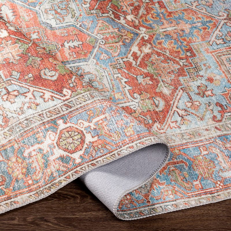 Livabliss Farhad Traditional Medallion Machine Washable Area Rug