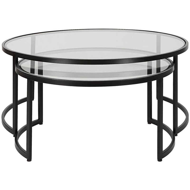 Uttermost 25190 Rhea 42" Diameter Iron and Tempered Glass Nesting