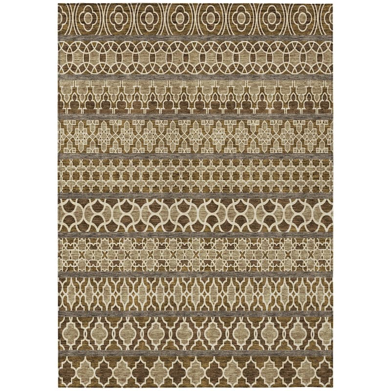 HomeRoots Quatrefoil Transitional Rectangle Outdoor Rug