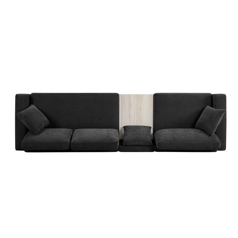 Roomfitters Modern Modular Sofa Couch with Storage Armrest and Center Console, 111 Inch