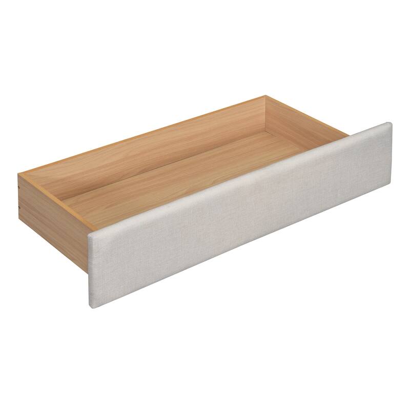 Queen Size Upholstered Platform Bed with Drawers Trundle Flip-up Storage Headboard Side Storage Racks Reading Lights Linen