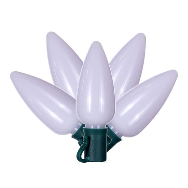 Vickerman 25 Warm White Ceramic C9 LED Light on Green 22AWG Wire, 25