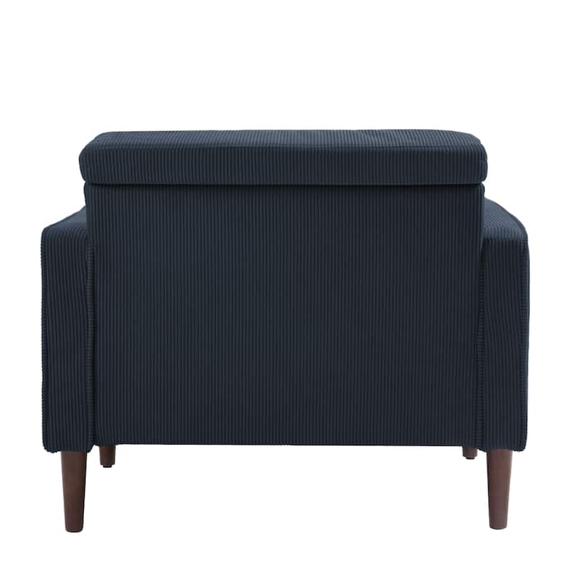 Aronas Modern Corduroy Wide Accent Chair with Pillows