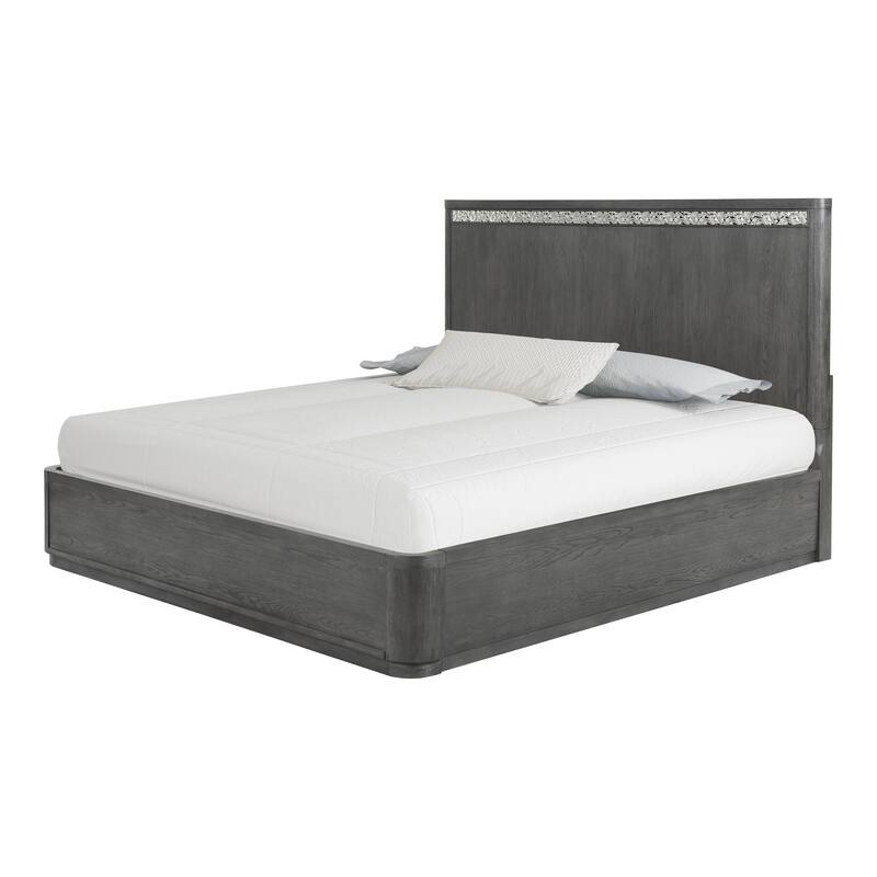Furniture of America Piez Modern 5-Piece Ash Grey Wood Platform Bedroom Set with 1-Drawer Nightstand