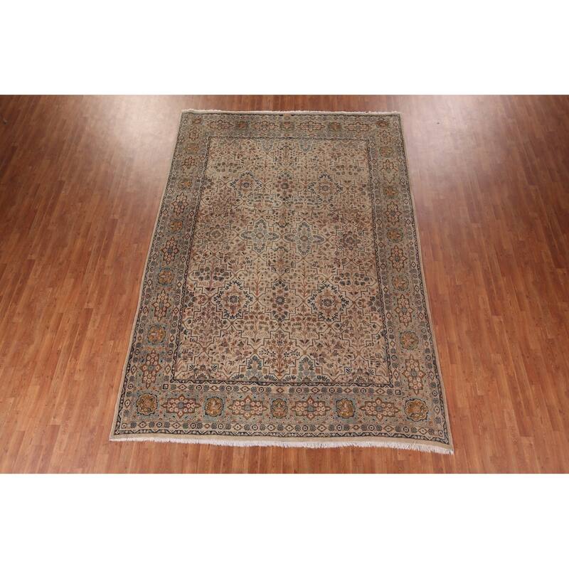 Kashan Signed Persian Area Rug Handmade Wool Carpet - 8'5"x 12'1"