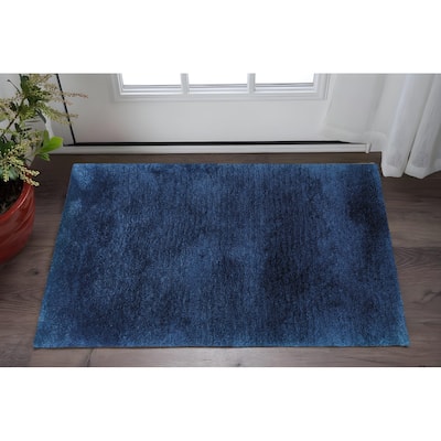 HomeRoots Solid Color Shag Rectangle Area Rug - 62.99 in. x 38.98 in. x 1.60 in.