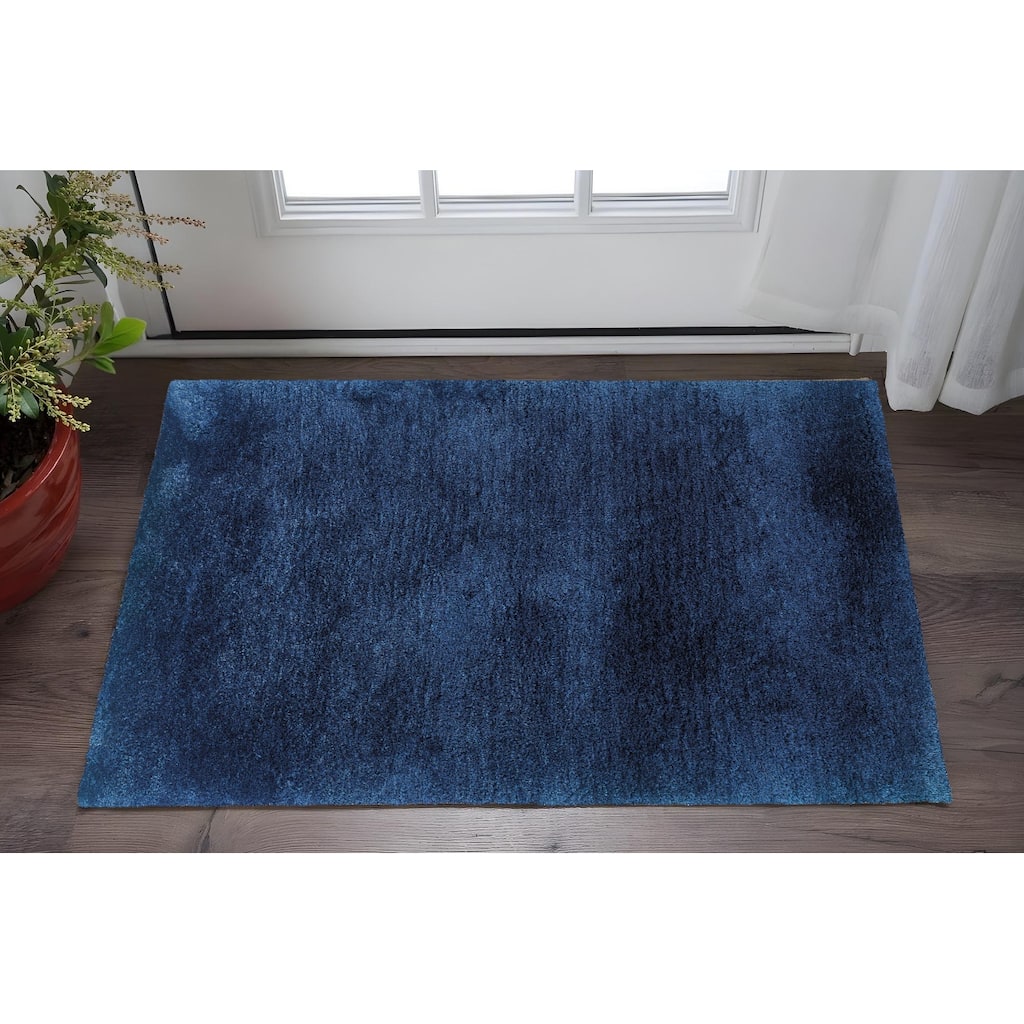 HomeRoots Solid Color Shag Rectangle Area Rug - 62.99 in. x 38.98 in. x 1.60 in.
