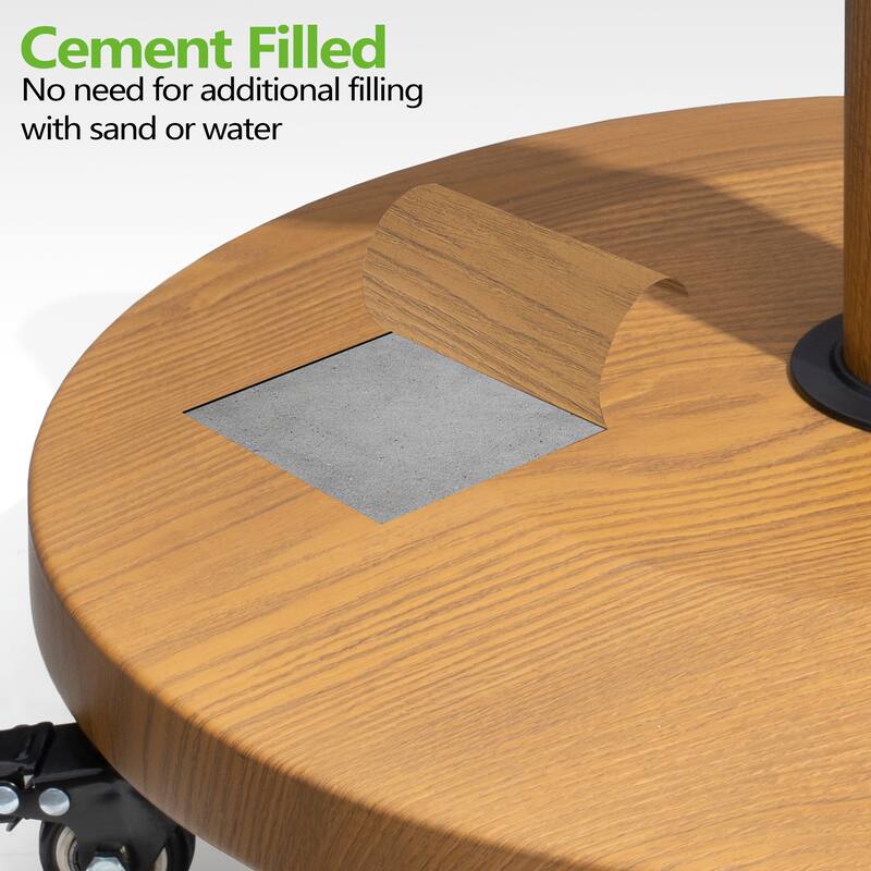 40/55lbs VredHom Round Market Umbrella Base Concrete With Wheels