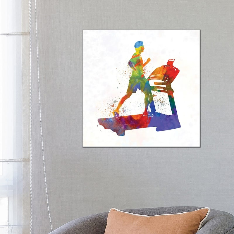 iCanvas "Male Running Treadmill" by Paul Rommer Canvas Print - 26x26x1.5