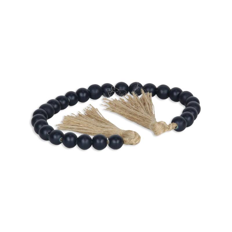 Akaida Dark Blue Wooden Bead Tassel Decor