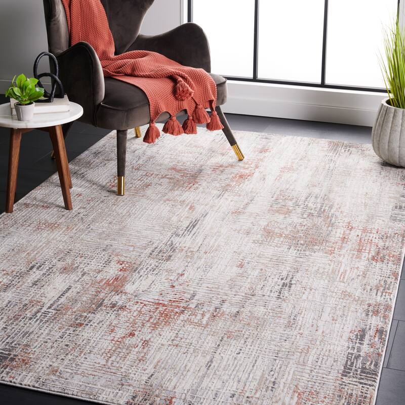 SAFAVIEH Vogue Claudia Modern Abstract Rug - 8' x 10' - Rust/Grey