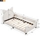 preview thumbnail 4 of 9, Twin Size Upholstered Daybed with Playful Carton Ears Shaped Headboard, White - Sturdy Wooden Frame, Comfortable Padding