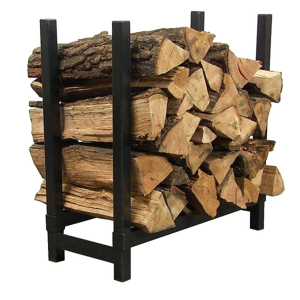Sunnydaze 30 Inch Black Steel Firewood Log Rack