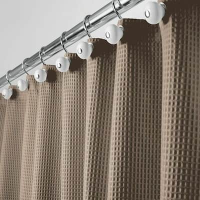 Fabric Shower Curtain Waffle Weave Brown 72" x 72"