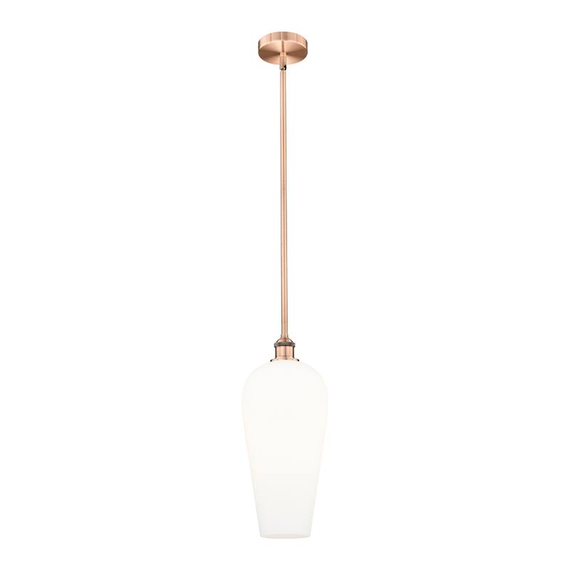 Innovations Lighting Endless Possibilities Edison - Chelsea - 1 Light 8" Stem Hung Mini Pendant - Antique Copper/White