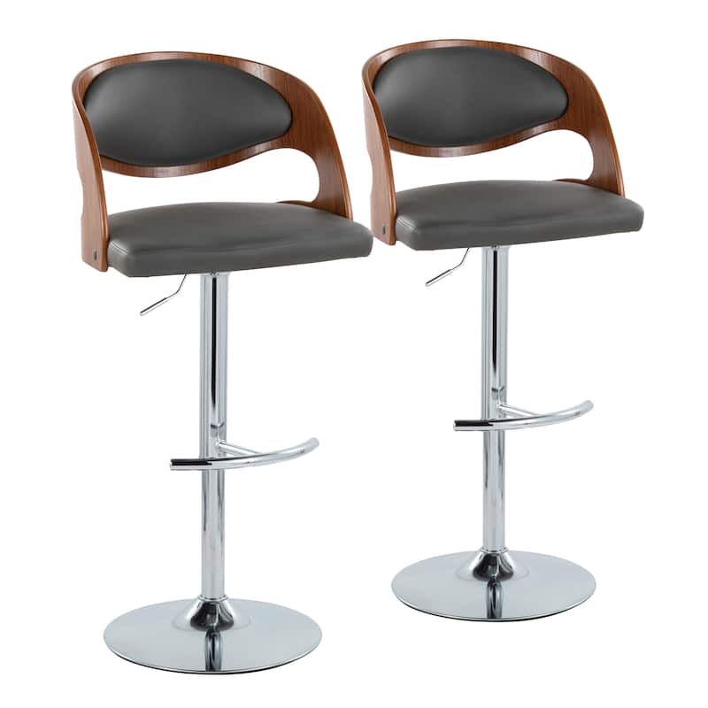 Carson Carrington Visby Adjustable Bar Stool with Rounded T Footrest (Set of 2)