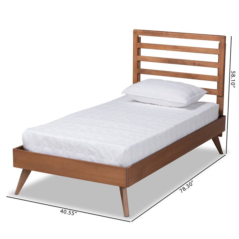 Shiro Mid-Century Modern Wood Platform Bed