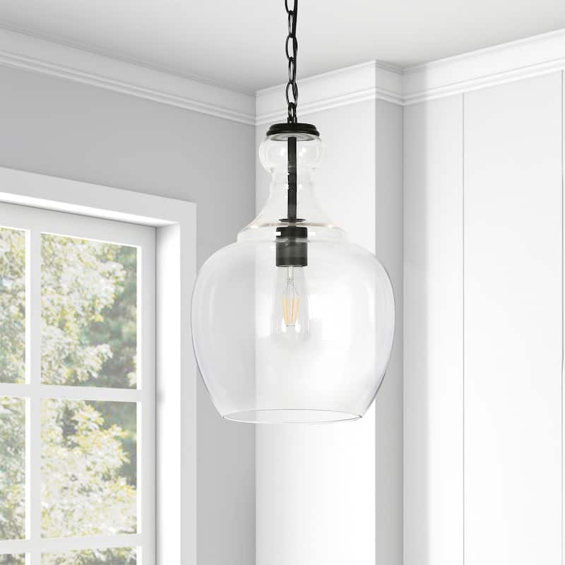 Verona 11" Wide Pendant with Glass Shade - 11" Wide