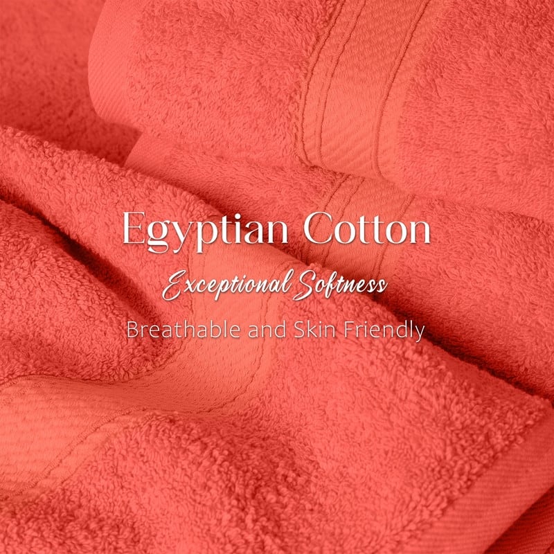 Superior Egyptian Cotton 6 Piece Towel Set Ultra Plush & Absorbent Bath, Hand & Face Towels, Heavyweight Spa Quality
