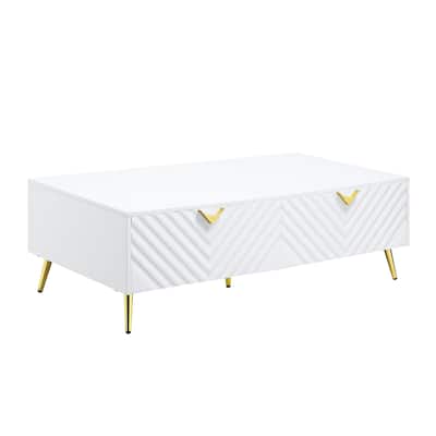 Gaines Coffee Table, White High Gloss Finish