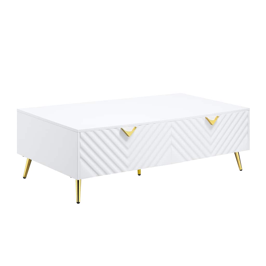 Gaines Coffee Table, White High Gloss Finish
