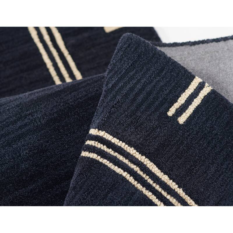 Momeni Simba Navy Geometric Wool Area Rug
